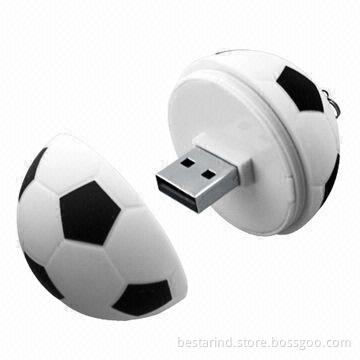 Soccer Ball USB Flash Drive, Made of Plastic, Available in Different Capacities, Ideal for Promotion